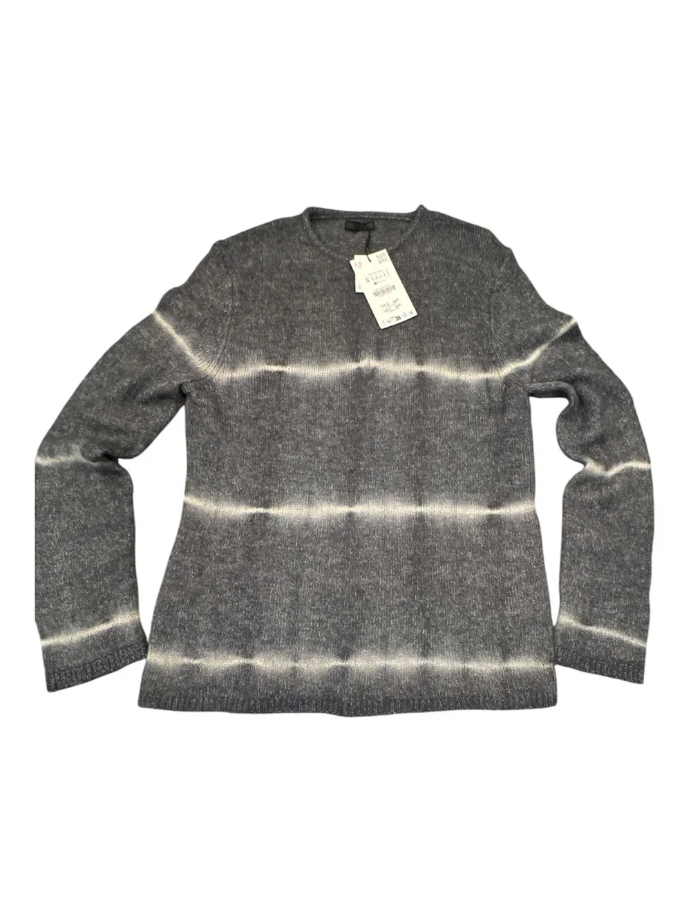 Zara Grey Ombre Effect Striped Knit Pullover Sweater NWT Size S
